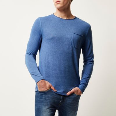 Blue long sleeve t-shirt